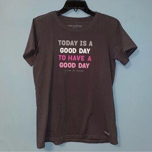 Life Is Good Good Day Short Sleeve Crew Neck Crusher Tee Size Medium
